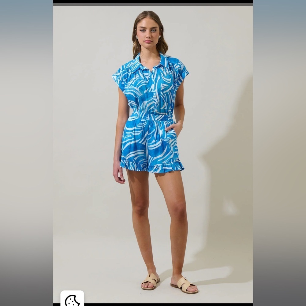 SugarLips Canton Tropics Daniela Ruffle High Waisted Shorts & Ramy Top Set